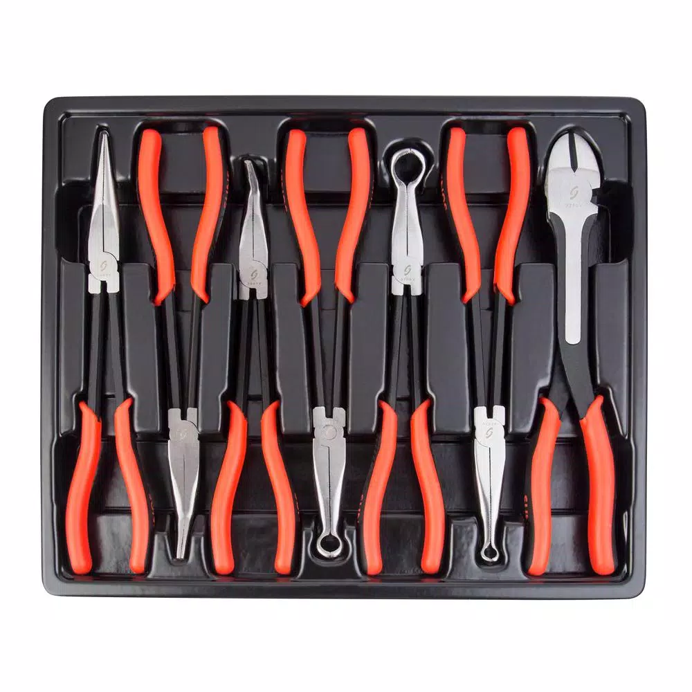SUNEX TOOLS Sunex 3613V 7-Piece Long Reach Pliers Set with Storage Tray