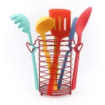Fiesta 7-Piece Silicone Utensil Set with Stainless Steel Wire Caddy thumbnail 1
