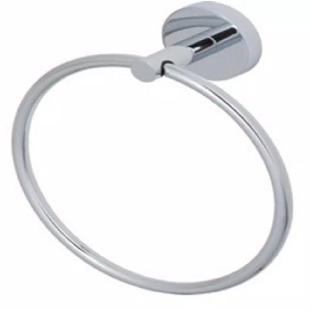 Design House GRAZ Park Polished Chrome Towel Ring - Modern Zinc Hand Towel Holder