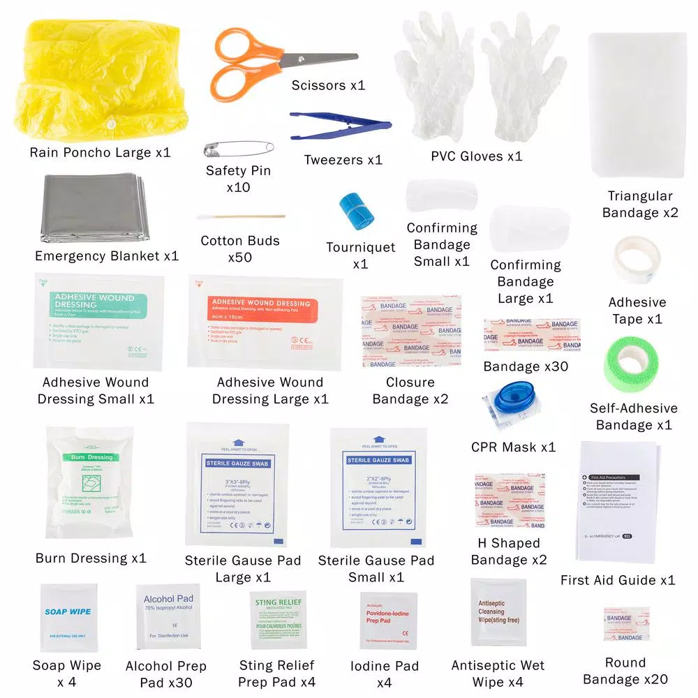 Wakeman Outdoors 180-Piece Outdoor First Aid Kit for Backpacking, Camping, and Hiking
