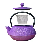 Old Dutch Cherry Blossom 2.75-Cup Cast Iron Teapot in Plum thumbnail 2