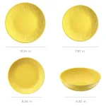 Unbranded Kutahya Ivy Collection 16-Piece Yellow Embossed Earthenware Dinnerware Set, Service for 4 thumbnail 5