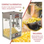 Funtime Palace Popper 8 oz. Hot Oil Kettle Popcorn Machine, Stainless Steel Countertop Popper thumbnail 5