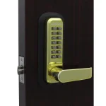 Unbranded LockeyUSA 2835 Mechanical Keyless Combination Passage Door Lever Lock, Bright Brass thumbnail 2