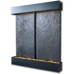 Water Wonders Nojoqui Falls Double Lightweight Slate Wall Fountain with Black Onyx Trim thumbnail 3