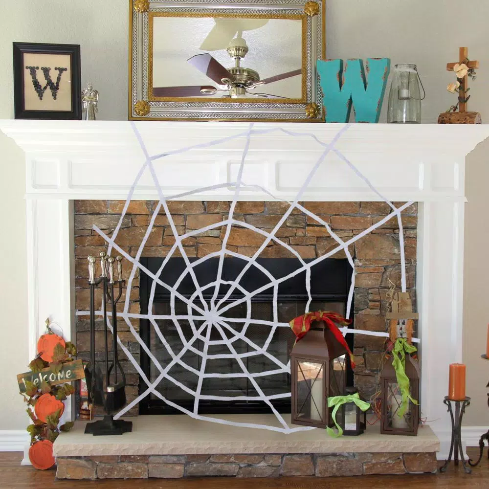 Northlight 80 in. White Faux Spider Web Halloween Hanging Decoration