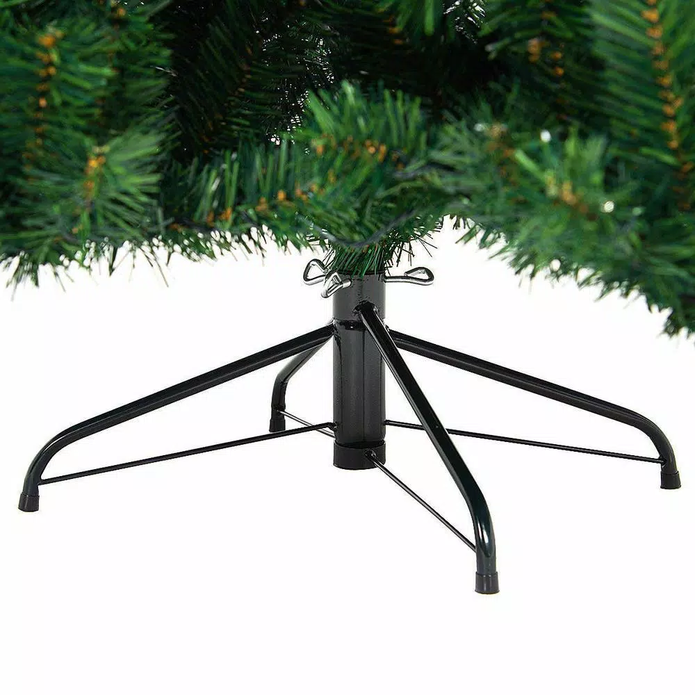Costway 7.5 ft. Pre-Lit Artificial Christmas Tree with 550 Multi-Color LED Lights and Stand