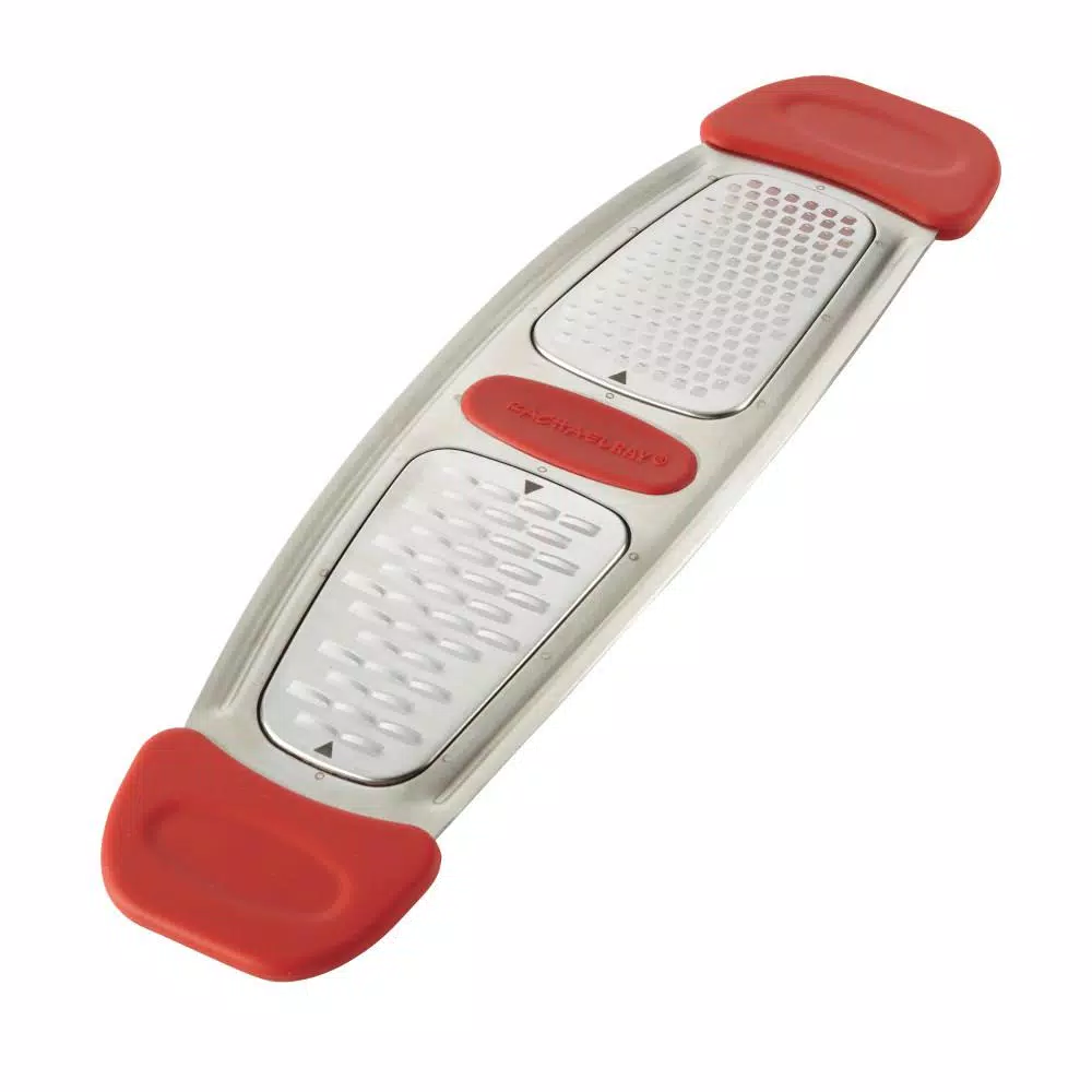 Rachael Ray Stainless Steel Multi-Grater with Red Silicone Handles