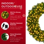 Best Choice Products 60 in. Pre-Lit LED Spruce Artificial Christmas Wreath with 300 Warm White Lights thumbnail 4