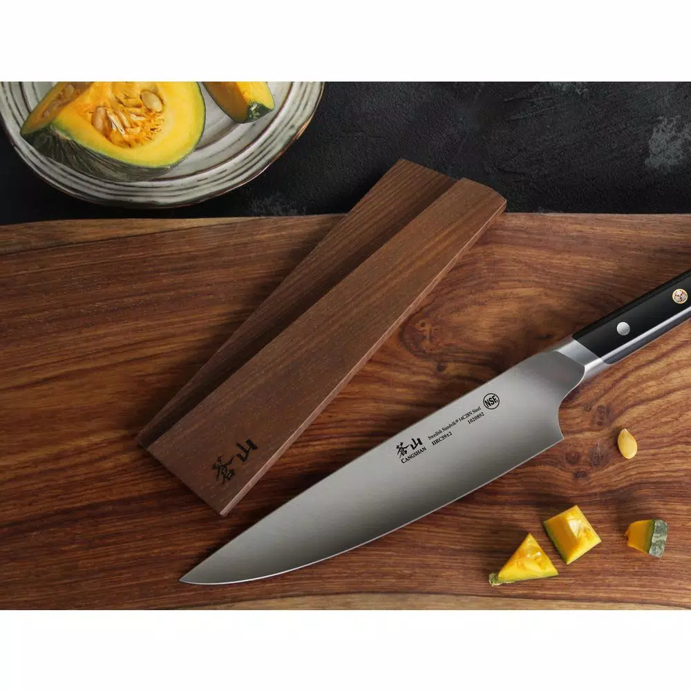 Cangshan Solid Carbonized Ash Wood Magnetic Knife Sheath for 8 in. Chef's Knife