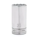 Husky 1/2 in. Drive 12-Point Deep Metric Socket, 30mm thumbnail 1