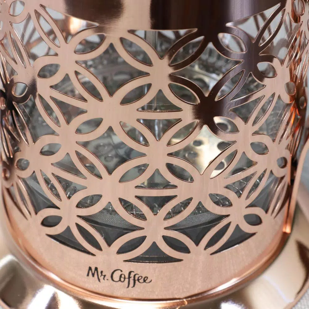 Mr. Coffee Trellise 32 oz. Rose Gold French Press Coffee Maker, 4-Cup