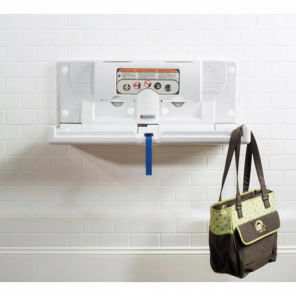 Foundations Horizontal Surface Mount Baby Changing Station with EZ Mount Backer Plate