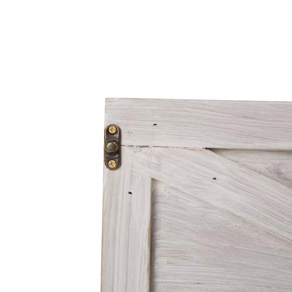 Glitzhome 22.09 in. Washed White Wooden Tree Collar - Rustic Farmhouse Christmas Tree Box