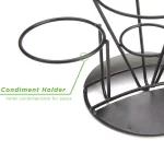 Mind Reader Set of 3 Metal Cone Shaped French Fry Holders with Dipping Compartment thumbnail 4