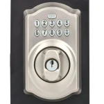 Schlage Camelot Satin Nickel Keypad Electronic Deadbolt and Georgian Knob Set thumbnail 3