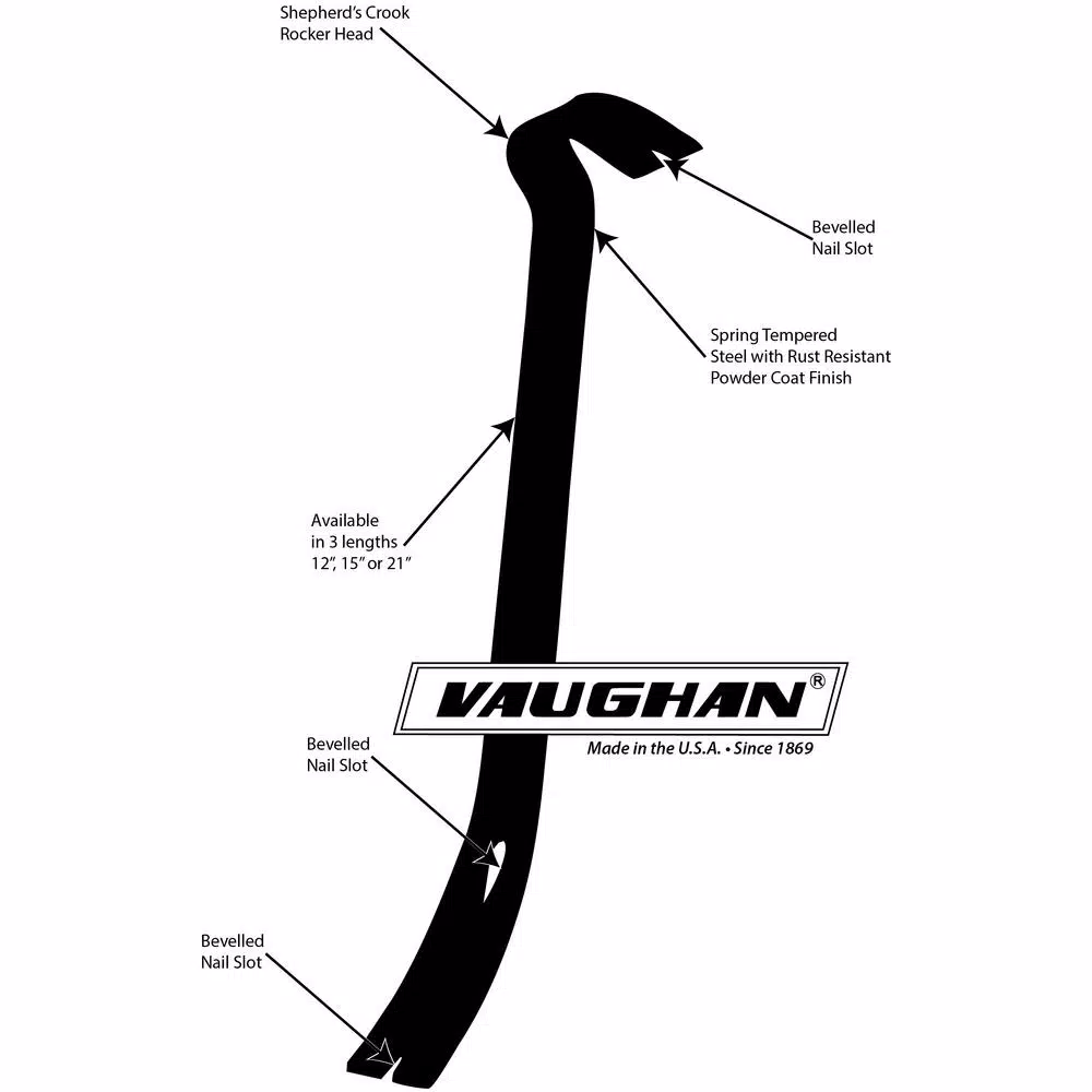 Vaughan 15 in. Flat Bar Pry Bar, 4-Pack