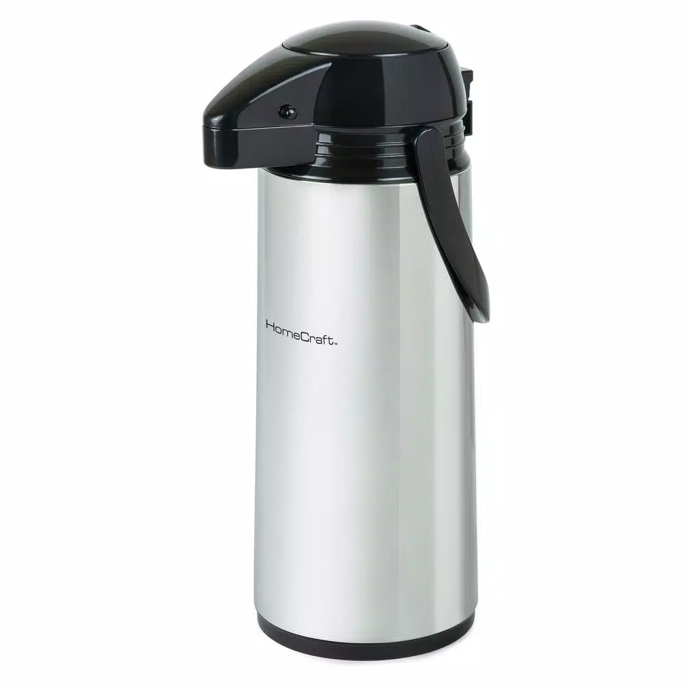 HomeCraft 12-Cup Stainless Steel Coffee Urn Dispenser, 2L Airpot Server