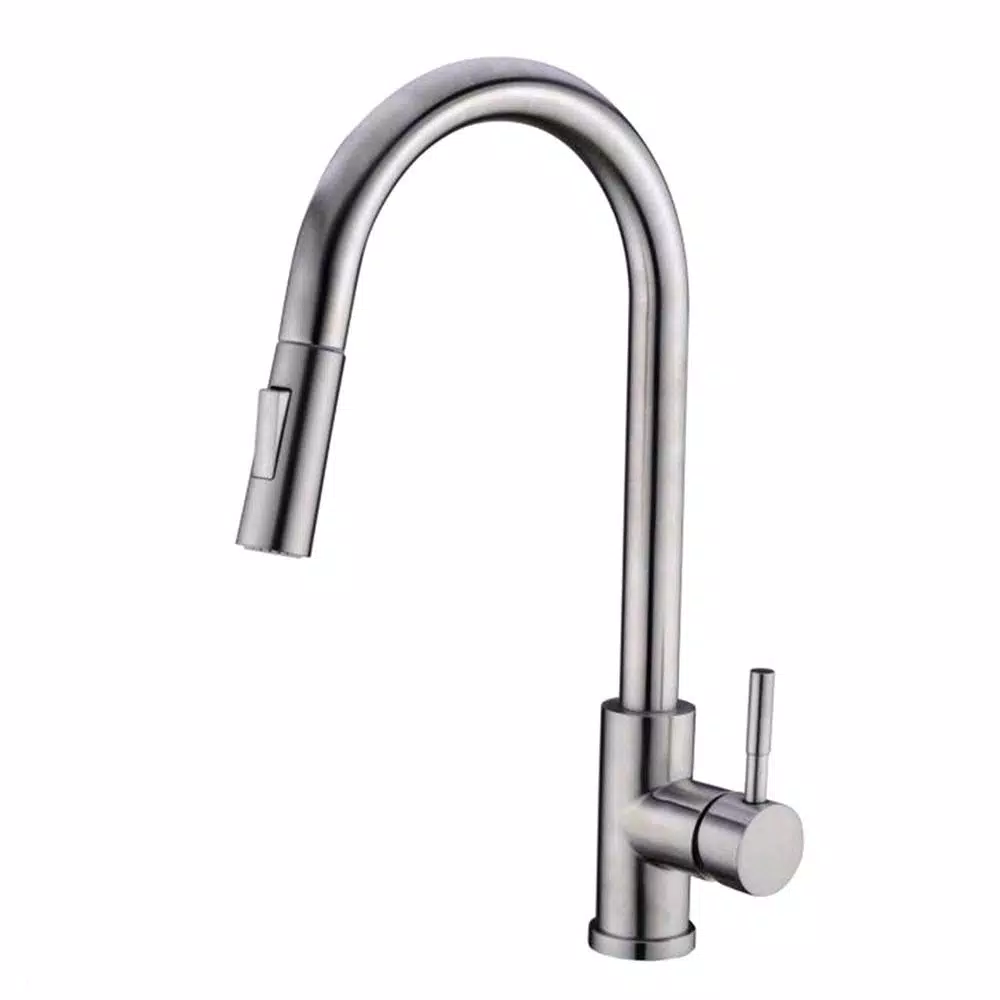 Vanity Art 16.7 in. Single-Handle Pull-Down Kitchen Faucet, Brushed Nickel