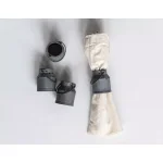 3R Studios Silver Galvanized Metal Vintage Milk Can Shaped Napkin Rings, Set of 4 thumbnail 4