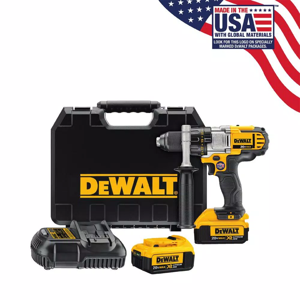 DEWALT 20V MAX Cordless 1/2 in. Drill/Driver Kit with (2) 4.0 Ah Batteries, Charger & Case