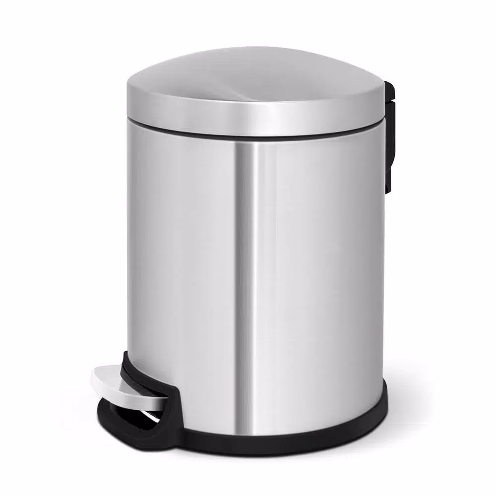 Innovaze Stainless Steel Round Step-on Trash Can Set, 8 Gal/30L and 1.3 Gal/5L, Fingerprint Resistant