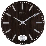 Bulova Manhattan 24 in. Zebrawood Case Round Wall Clock with Pendulum thumbnail 1