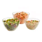 Libbey Urban Story 3-Piece Clear Glass Serving Bowl Set, Multi-Size Round Bowls thumbnail 1