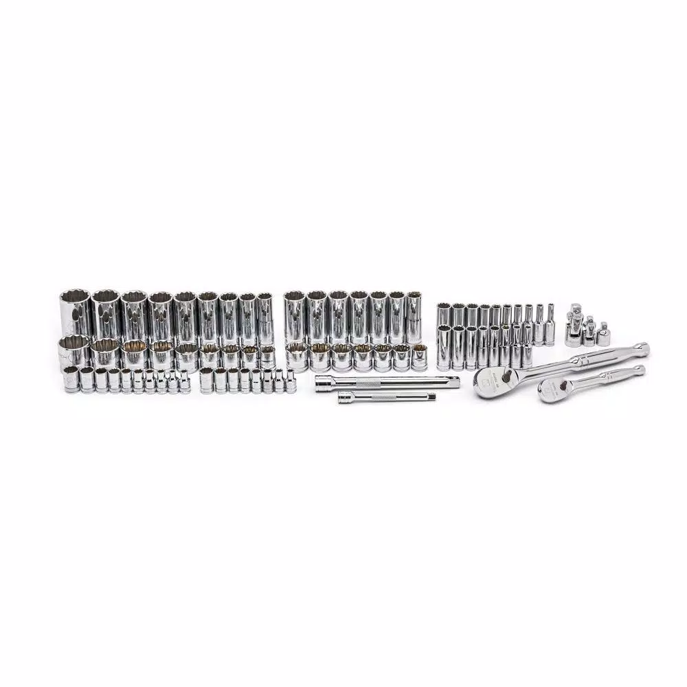 GearWrench 76-Piece 1/4 in. and 3/8 in. Drive 12-Point SAE/Metric Mechanics Tool Set
