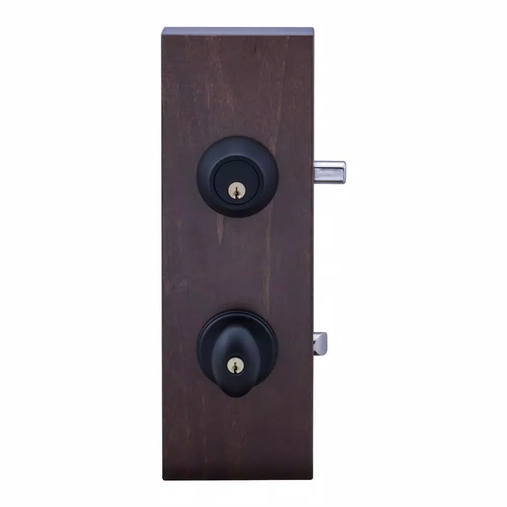 Copper Creek Colonial Egg Style Black Entry Door Knob with Single Cylinder Deadbolt Combo Pack