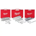 Milwaukee 153-Piece SAE and Metric Ratchet and Socket Mechanics Tool Set, 1/4 in., 3/8 in., and 1/2 in. Drive thumbnail 1