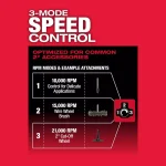Milwaukee M12 FUEL 1/4 in. Brushless Cordless Straight Die Grinder Kit with Two 2.0 Ah Batteries thumbnail 6