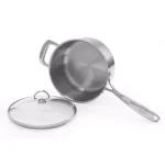 Chantal Induction 21 Steel 3.5 Qt. Stainless Steel Saucepan with Glass Lid, Brushed Stainless Steel thumbnail 3