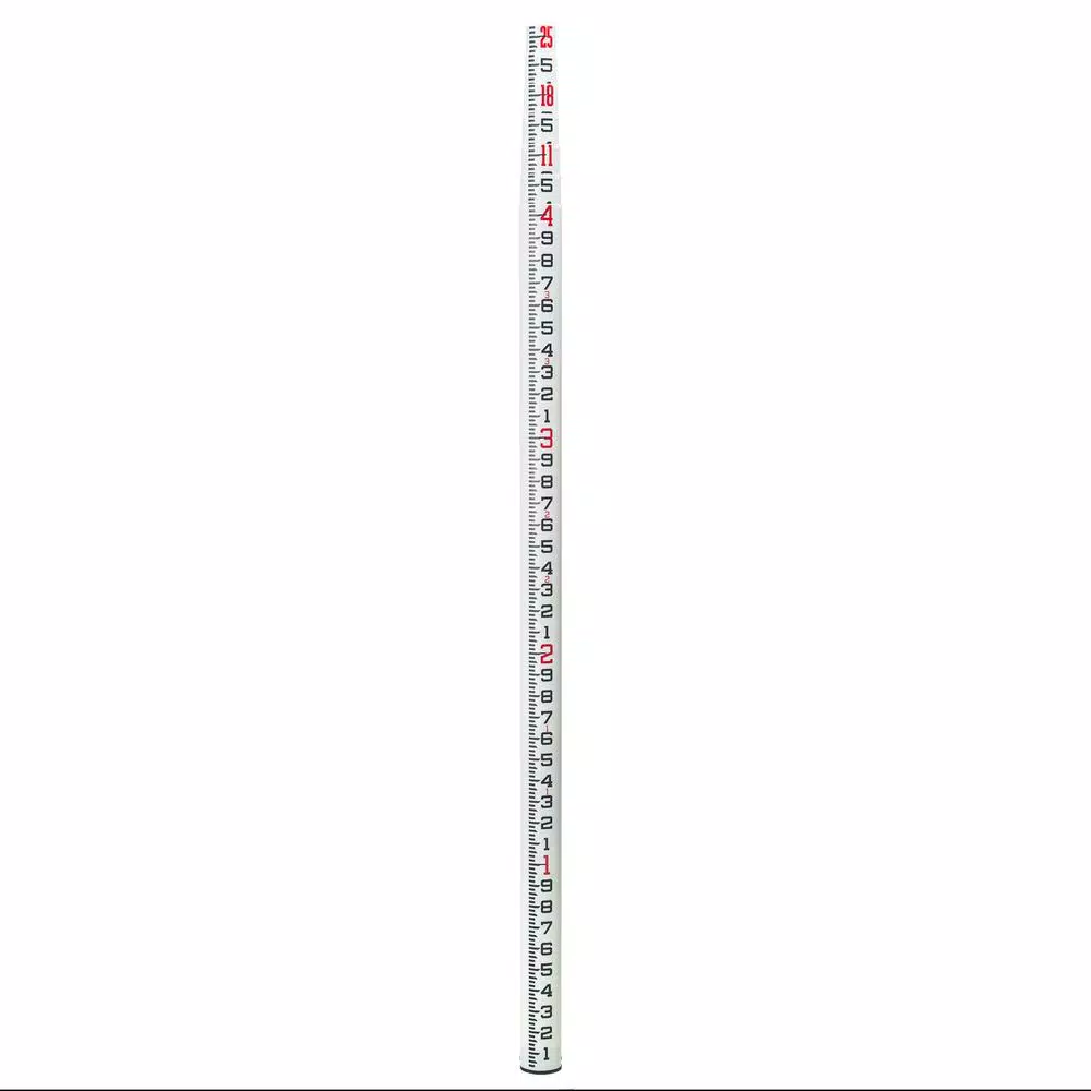 AdirPro 25 ft. Surveyor Oval Leveling Grade Rod, 10ths Scale, Fiberglass