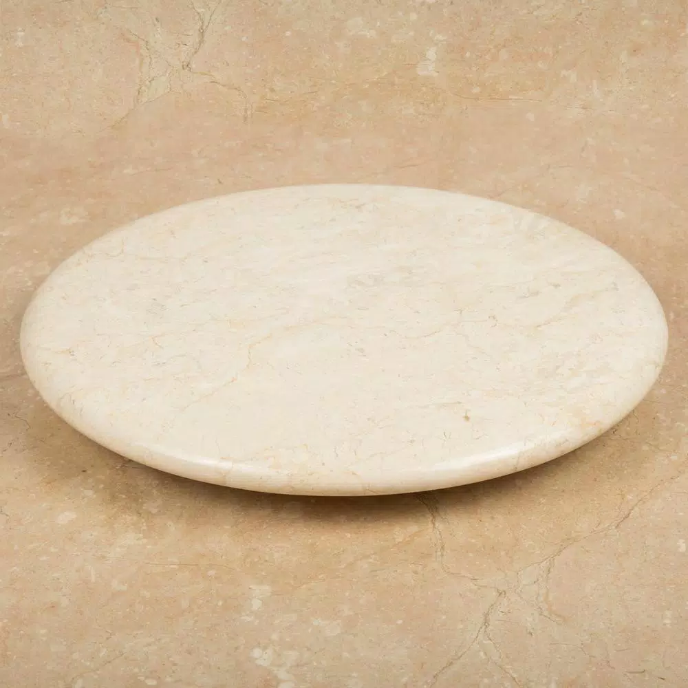 Creative Home 12 in. Natural Champagne Marble Round Cheese Board and Serving Tray