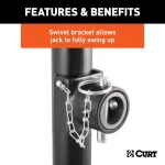 CURT Pipe-Mount Swivel Trailer Jack with Side Handle, 2,000 lbs. Capacity, 15 in. Travel thumbnail 5