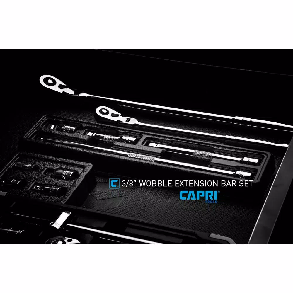 Capri Tools 3/8 in. Drive Wobble Extension Bar Set, 4-Piece