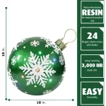 Fraser Hill Farm 1.5 ft. 24-Light LED Jeweled Ball Ornament with Snowflake Design thumbnail 2
