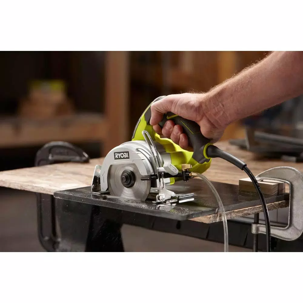 RYOBI 4 in. Handheld Wet Tile Saw, 12 Amp Corded Power Tool
