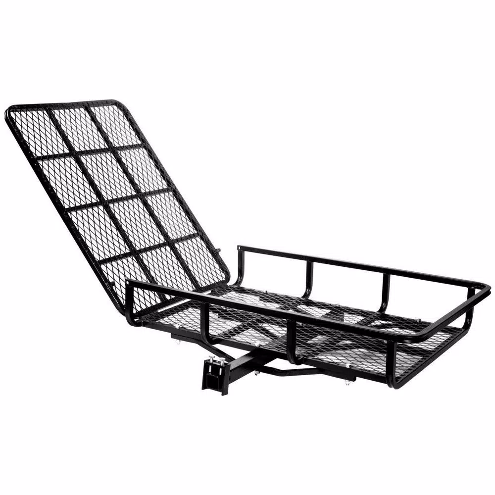 XtremepowerUS Stark 500 lb. Capacity 49 in. x 32 in. Steel Folding Ramp-Style Hitch Mounted Cargo Carrier for 2 in. Receiver
