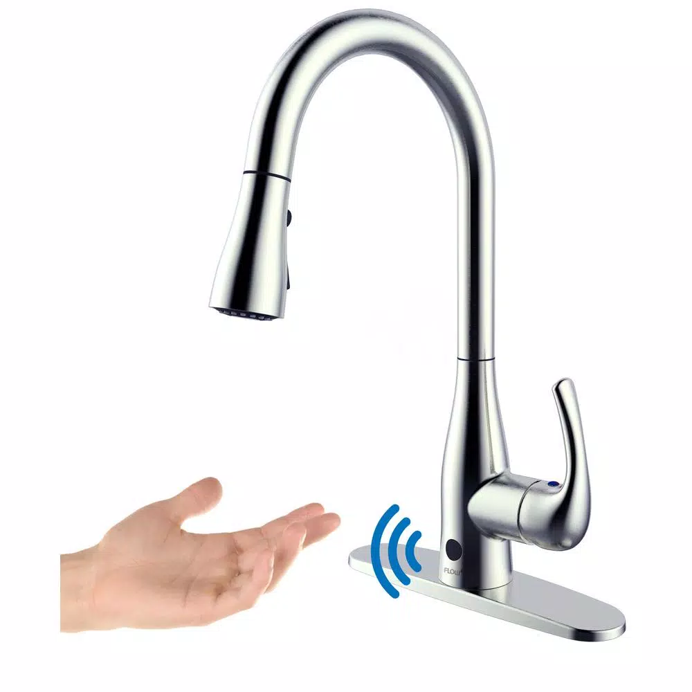 Flow Series Motion Activated Single-Handle Pull-Down Kitchen Faucet, Chrome (3-Pack)