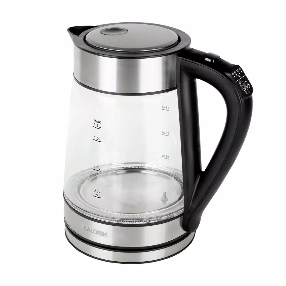 KALORIK 1.7L Rapid Boil Digital Electric Glass Kettle, 1750W, 5 Temperature Settings