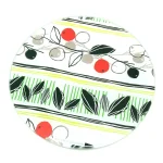 Creative Home 8 in. Round Tempered Glass Trivet with Flower Pattern thumbnail 1