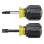 Klein Tools 2-Piece Stubby Screwdriver Set with Cushion Grip Handles - Phillips and Cabinet Tip thumbnail 1