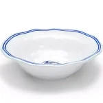 Q Squared Portsmouth 12 in. Melamine Serving Bowl - Coastal Blue Anchor & Compass Design thumbnail 2