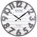 FirsTime & Co. Sawyer Shiplap Wall Clock, 18-in Round Rustic Farmhouse Decor thumbnail 1