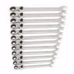 GEARWRENCH 12-Piece Metric Flex-Head Ratcheting Combination Wrench Set with Roll Pouch thumbnail 3