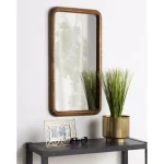 Kate and Laurel Pao Classic Walnut Brown Solid Wood Rectangle Accent Mirror, 16.73 x 31.5 in thumbnail 5