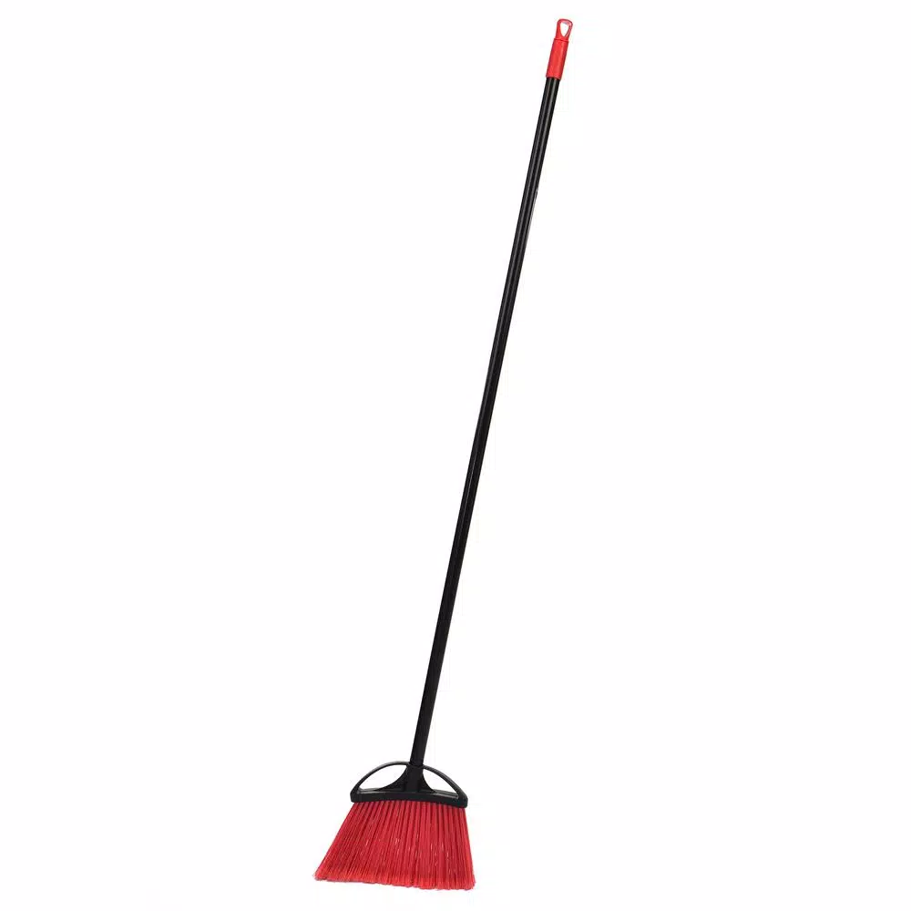 Alpine Industries 10 in. Red Angle Broom with Fiberglass Handle, 2-Pack