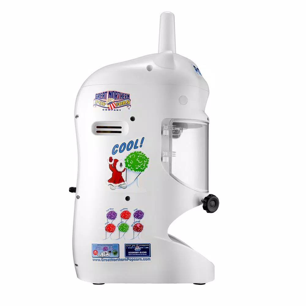 Great Northern Polar Pal Shaved Ice Machine, 128 oz. White Commercial Grade Snow Cone Maker